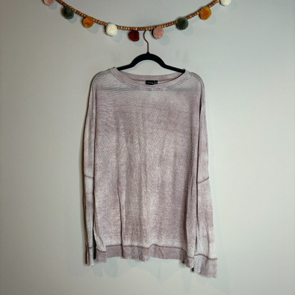 🔆 Mono B waffle thermal burnout oversize long sleeve tee